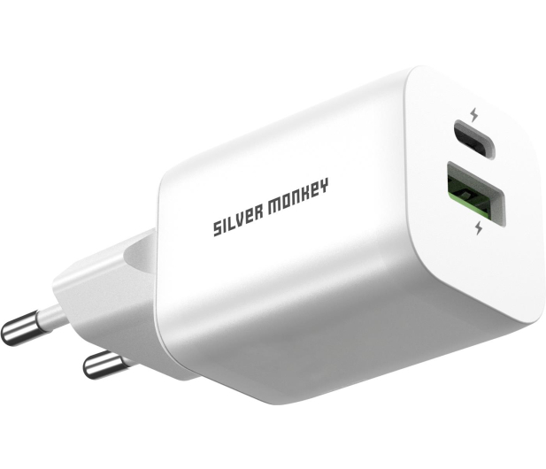 Silver Monkey Ładowarka sieciowa 30W USB-C PD + USB-A QC - 698300 - zdjęcie 2